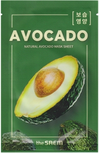 The Saem~Защитная питательная тканевая маска~Natural-Tox Avocado Mask Sheet